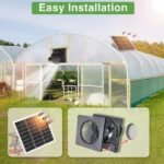 25W Solar Panel Aluminum Solar Exhaust Fan with Anti-backflow Valve for Shed, Chicken Coop, Greenhouse, Dog House - Image 2