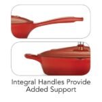 Gourmet 10 in. Enameled Cast Iron Skillet in Gradated Red with Lid - Image 2