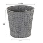 Freestanding Woven Paper Rope Waste Basket in Gray - Image 2