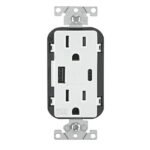 15 Amp 125-Volt Duplex Self-Test Tamper Resistant/Weather Resistant GFCI Outlet, White GFWT1-KW